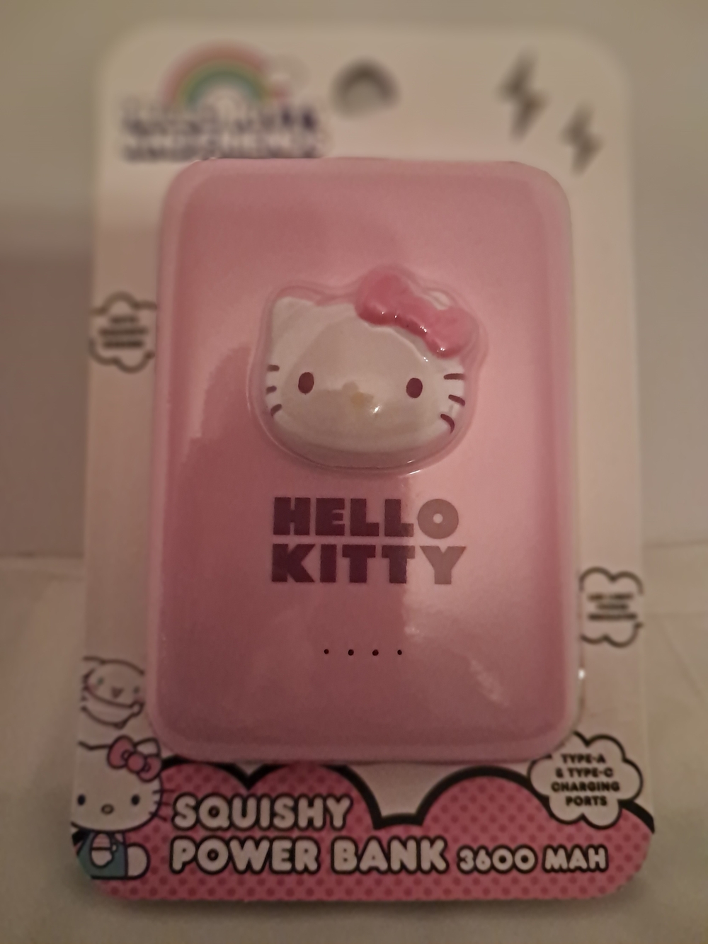 Hello Kitty Pink Squishy Power Bank with Character Top